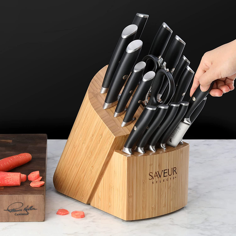 Image of Saveur Selects 1026320 German Steel Forged 17-Piece Knife Block Set