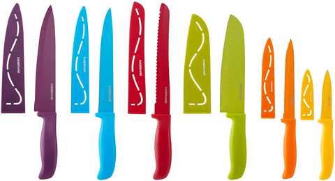 Image of Farberware 12-Piece Non-Stick Resin Cutlery Knife Set, Multicolor