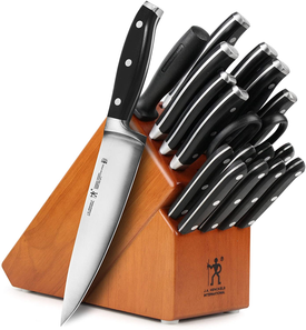 J.A. Henckels International Forged Premio 19-Piece Knife Set with Cherry Block
