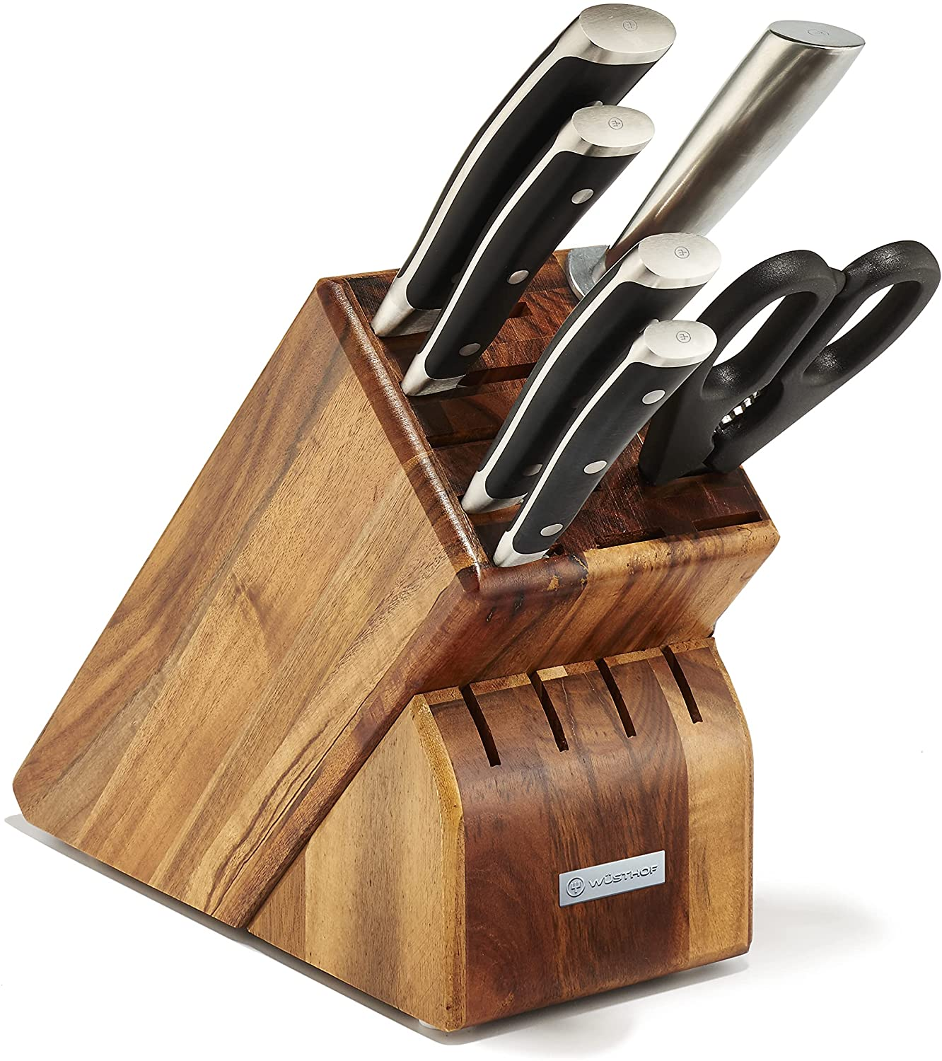 Wusthof Seven Acacia 7-Piece German Knife Classic IKON Block Set, Black