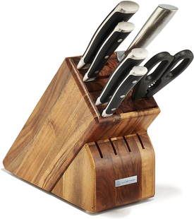 Wusthof Seven Acacia 7-Piece German Knife Classic IKON Block Set, Black