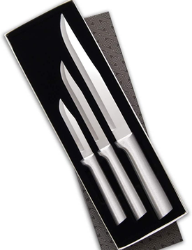 Rada Cutlery Housewarming Knife Gift Set – 3 Piece Stainless Steel Knives with Brushed Aluminum Handles Made in the USA
