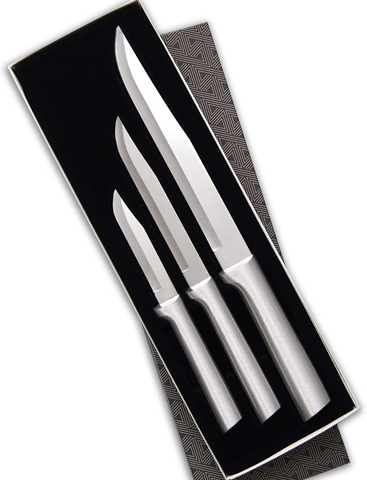 Image of Rada Cutlery Housewarming Knife Gift Set – 3 Piece Stainless Steel Knives with Brushed Aluminum Handles Made in the USA