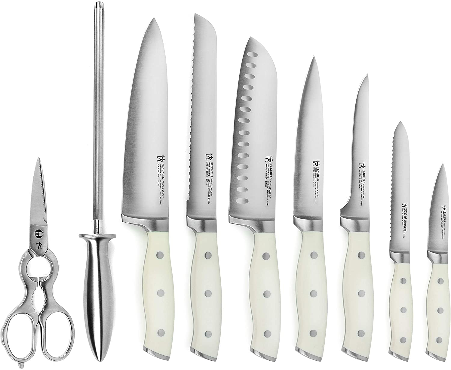 J.A. Henckels International 16 Piece Forged Accent Off-White Knife Block Set