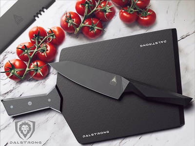 DALSTRONG Chef Knife - 6 Inch - Shadow Black Series - Black Titanium Nitride Coated - Razor Sharp Kitchen Knife - High Carbon 7CR17MOV-X Vacuum Treated Steel - Sheath - NSF Certified