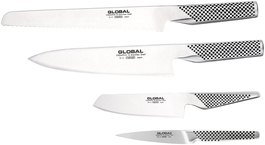 Global Teikoku 5 Piece Stainless Steel Knife Block Set
