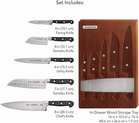 Tramontina Knife Set with Block Forged 5 Pc, 80008/561DS