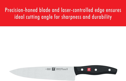 Image of ZWILLING Twin Signature 3-Pc Kitchen Knife Set, Utility Knife, Paring Knife, Chef Knife, German Knife Set, Stainless Steel Knife Set, Black