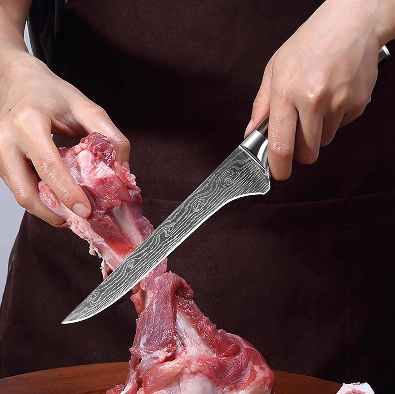 KEPEAK Chef Knife Sets 10 Piece, Kitchen Knives High Carbon Stainless Steel, with Pakkawood Handle, Professional Knife Sets for Vegetable Fruit Meat Cutting