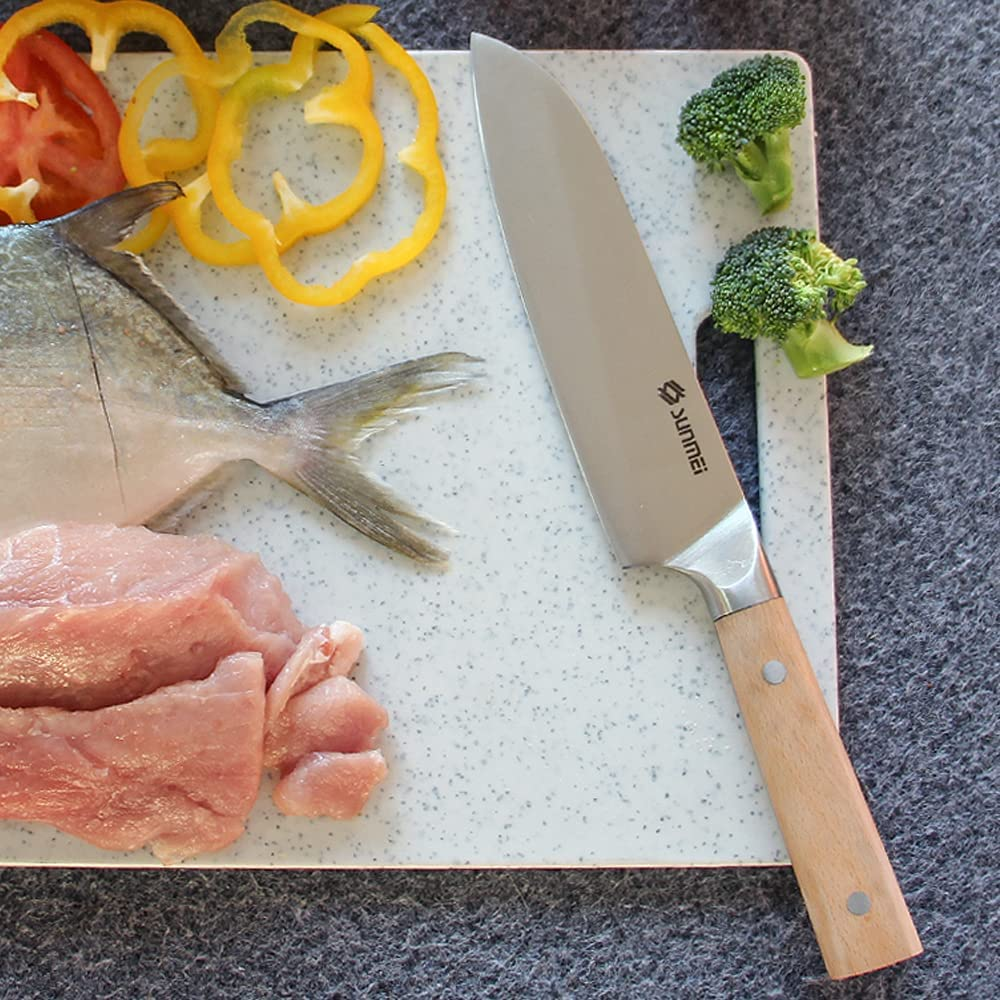 Sunmei 8 Inch Chef'S Knife, High Carbon 5Cr15Mov Stainless Steel Kitchen Knives with Wooden Handle, Ultra Sharp, Best Choice for Home Kitchen and Restaurant(Original)