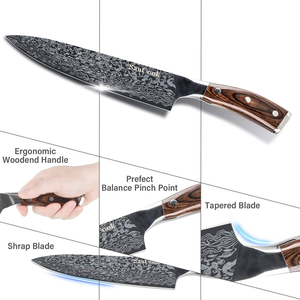 Sancook Chef Knife 8 Inch Kitchen Knife Sharp Professional Knife ,Chefs Knife Chopping Knife German High Carbon Stainless Steel 4116 Knives with Ergonomic Handle-Chef Gifts for Men Damascus Pattern