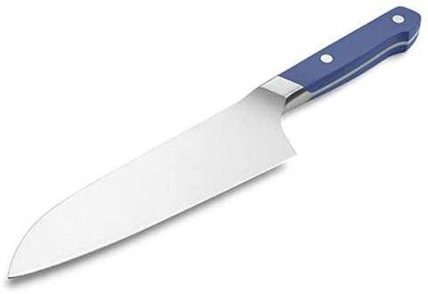 Image of Misen Santoku Knife - 7.5 Inch Japanese Style Kitchen Knife - High Carbon Stainless Steel Chopping Knife, Blue