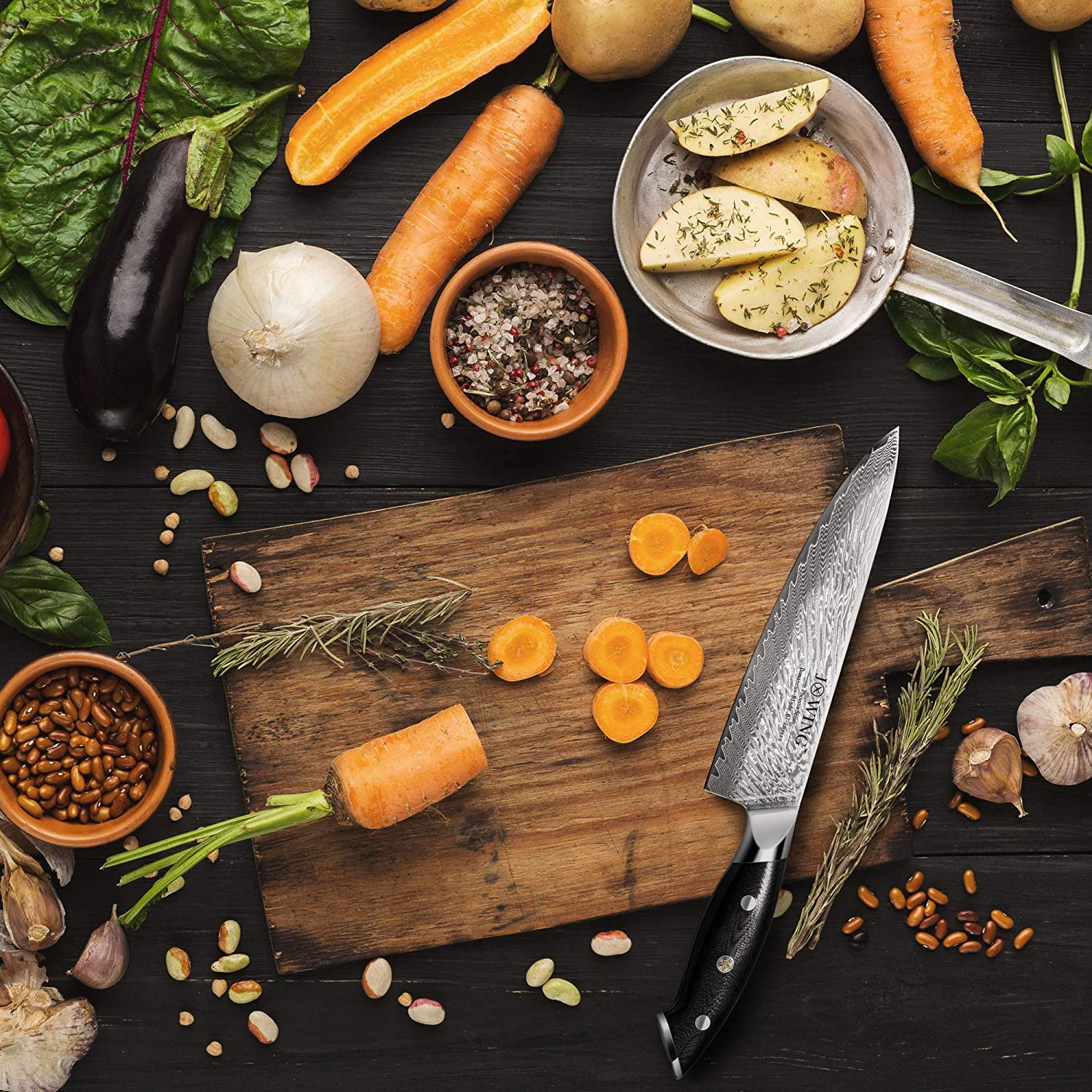 8 Inch Ultra Sharp Phoenix Series Damascus Chef Knife with G10 Full Tang Handle, Professional Handmade 67 Layers Damascus Steel VG-10 Core Gyutou Kitchen Knife