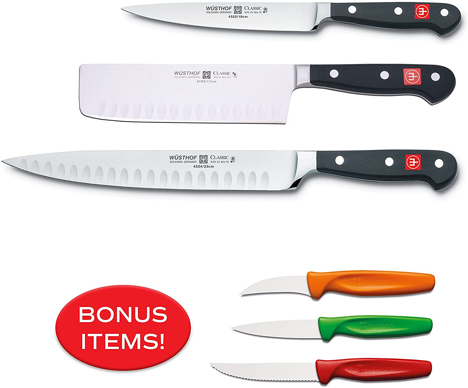 WÜSTHOF Classic 3-Piece Chef'S Knife Set with Paring Knives