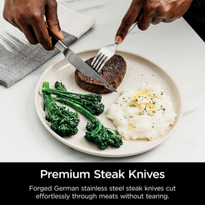 Ninja K32017 Foodi Neverdull 17 Piece Premium Knife System Block Set with Built-In Sharpener, Stainless Steel/Black