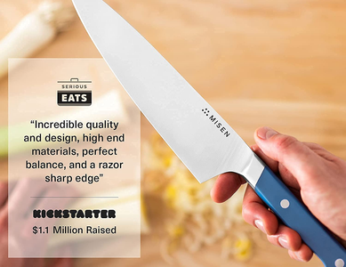 Misen Chef Knife - 8 Inch Professional Kitchen Knife - High Carbon Steel Ultra Sharp Chef'S Knife, Blue