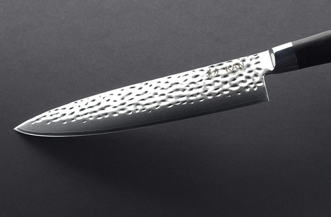 Image of KAN Core Chef Knife 8-Inch VG-10 67 Layers Damascus Ambidextrous (Hammered VG-10 Blade, Ebony Wood Handle--Upgraded Version)