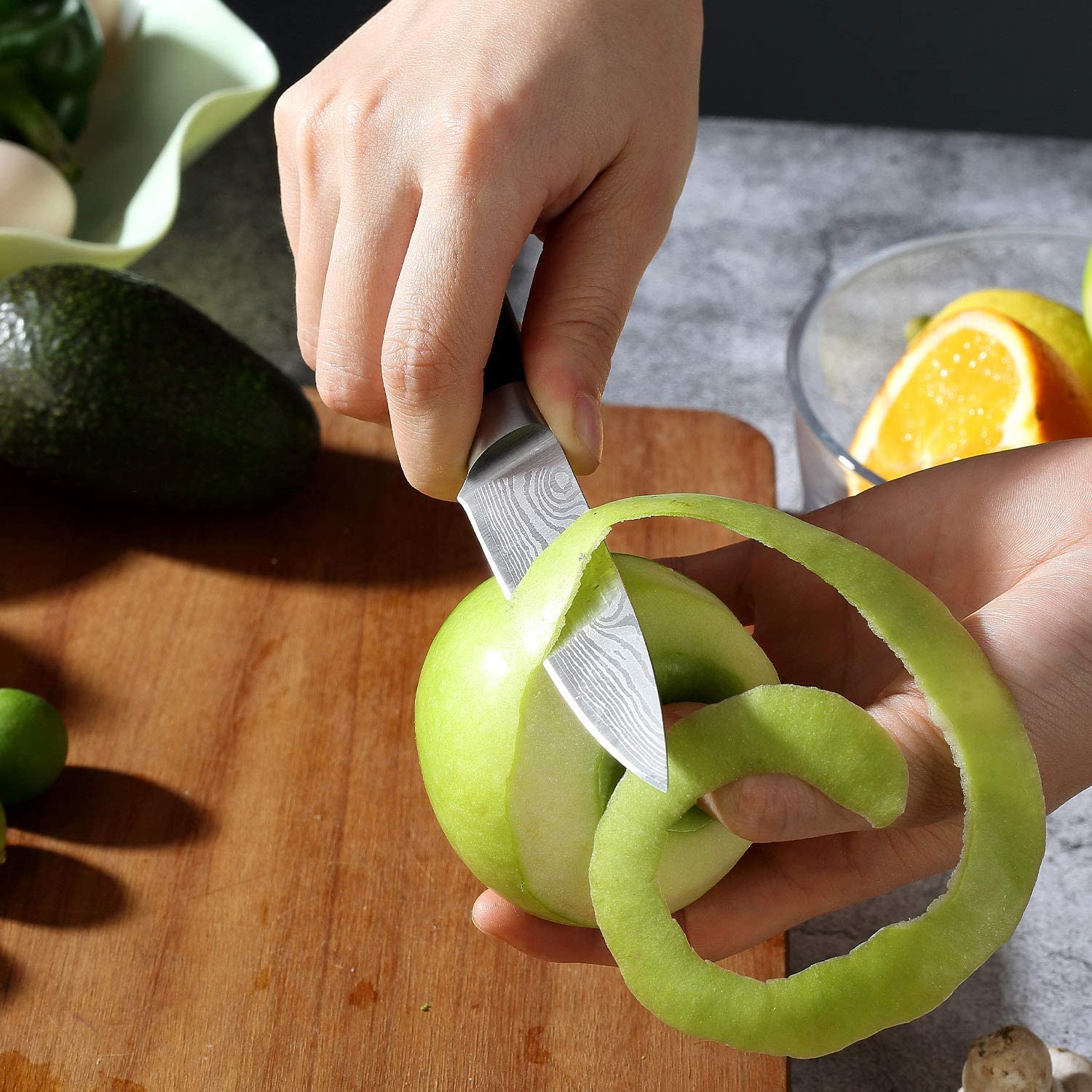 Paring Knife - PAUDIN 3.5 Inch Kitchen Knife N8 German High Carbon Stainless Steel Knife, Fruit and Vegetable Cutting Chopping Carving Knives