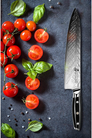 Image of TUO Chef Knife - Kitchen Knives 10-Inch High Carbon Stainless Steel - Pro Chef Vegetable Meat Knife with G10 Full Tang Handle - Black Hawk S Knives Including Gift Bo