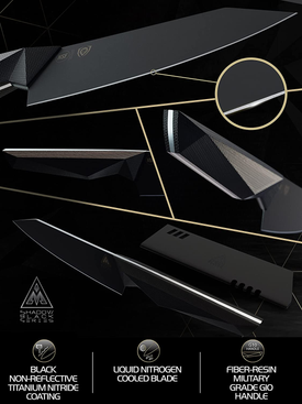 DALSTRONG Chef Knife - 6 Inch - Shadow Black Series - Black Titanium Nitride Coated - Razor Sharp Kitchen Knife - High Carbon 7CR17MOV-X Vacuum Treated Steel - Sheath - NSF Certified