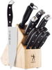 HENCKELS Statement 12-Pc Kitchen Knife Set with Block, Chef’S Knife, Steak Knife Set, Bread Knife, Kitchen Knife Sharpener, Light Brown