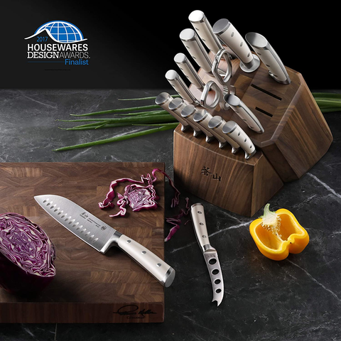 Image of Cangshan S1 Series 1022599 German Steel Forged 17-Piece Knife Block Set , Walnut