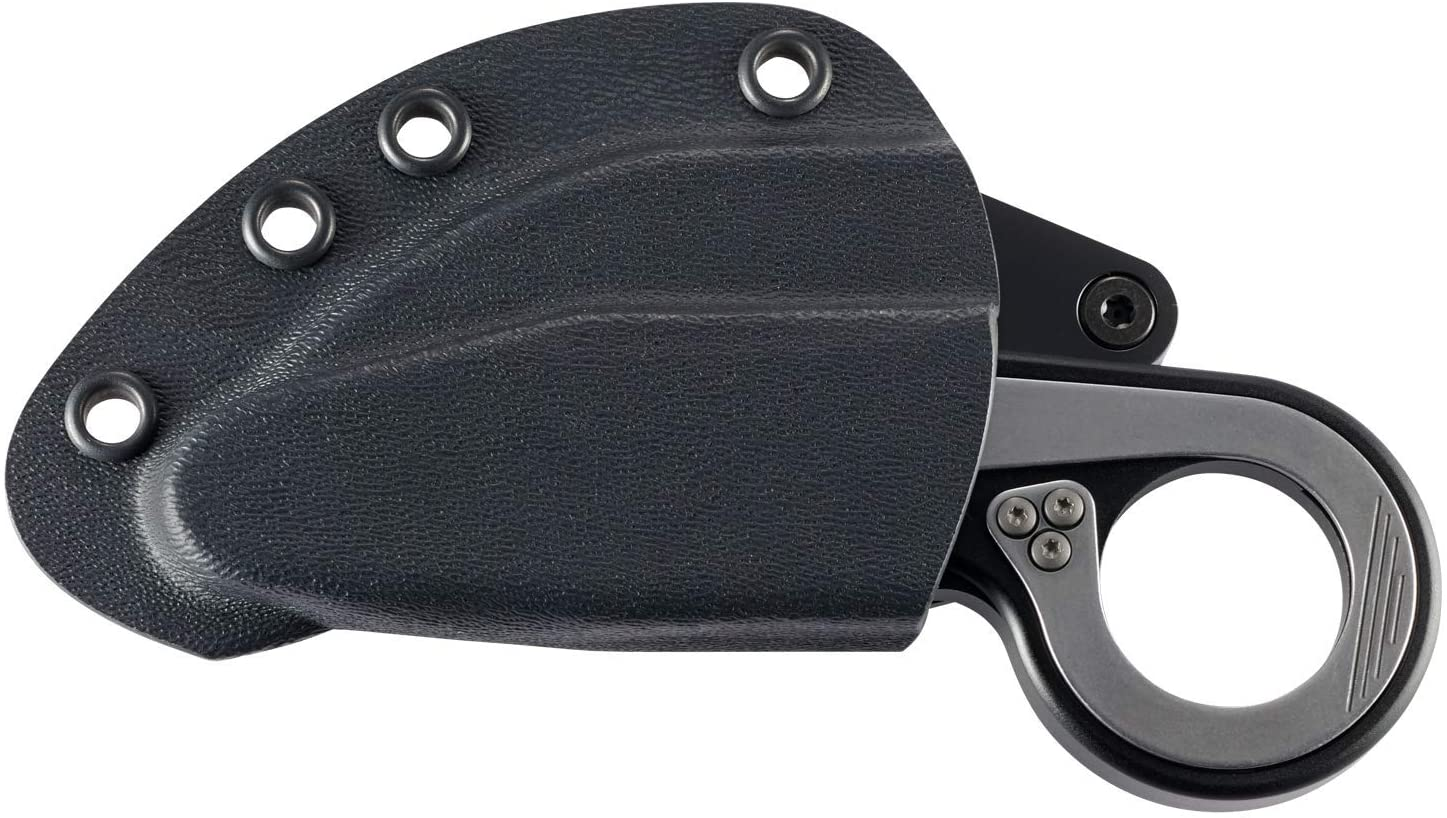 CRKT Provoke First Responder Folding Pocket Knife: Morphing Karambit, D2 Blade Steel, Kinematic Pivot Action, Integrated Safety Lock, Low Profile Pocket Clip, Glass Breaker, Sheath 4042