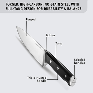 Calphalon Classic Self-Sharpening 15 Piece Cutlery Knife Block Set, Brown