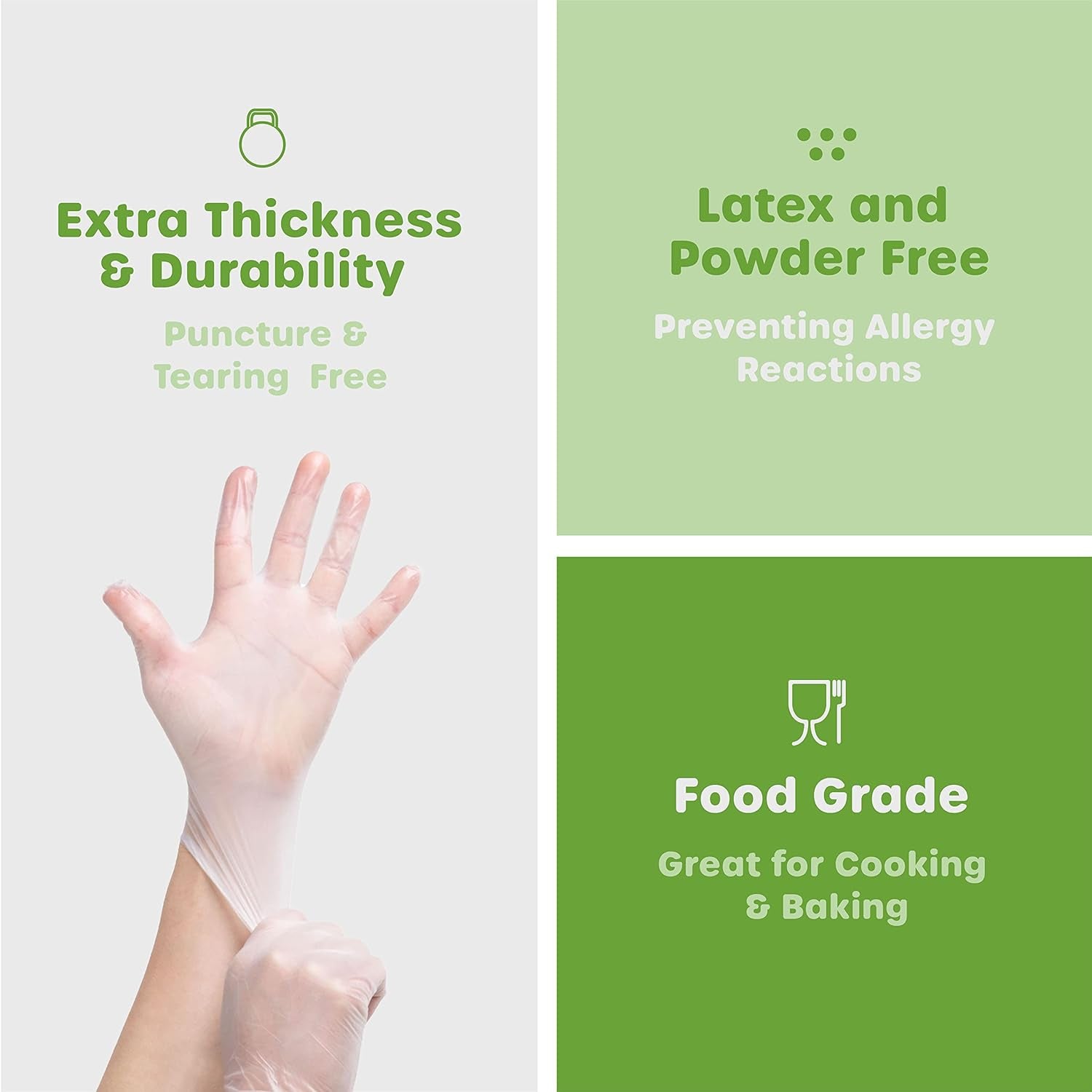 Clear Powder Free Vinyl Disposable Plastic Gloves