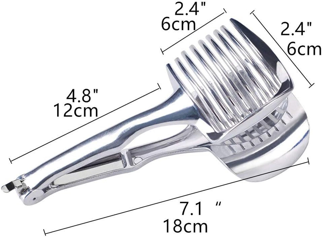 Tomato Slicer Lemon Cutter Stainless Steel Kitchen Cutting Aid Holder Tools for Soft Skin Fruits and Vegetables,Home Made Food & Drinks