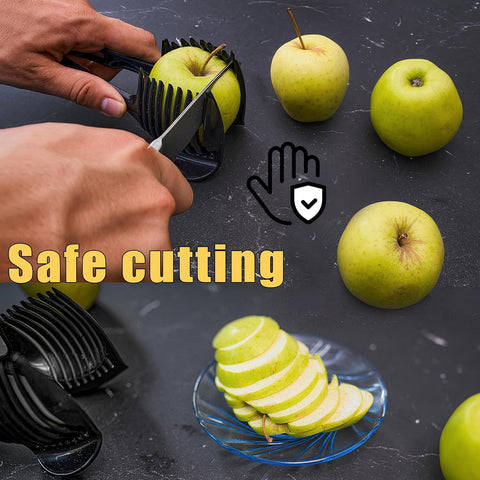 Image of Kitchen Tongs Mandolines for Knife: Multipurpose Tool with Vegetable Cutter, Fruit Tong & Clamp Tool - Slicer for Tomato, Potato, Onion, Lemon, Orange - Home Kitchen Clamp Tool