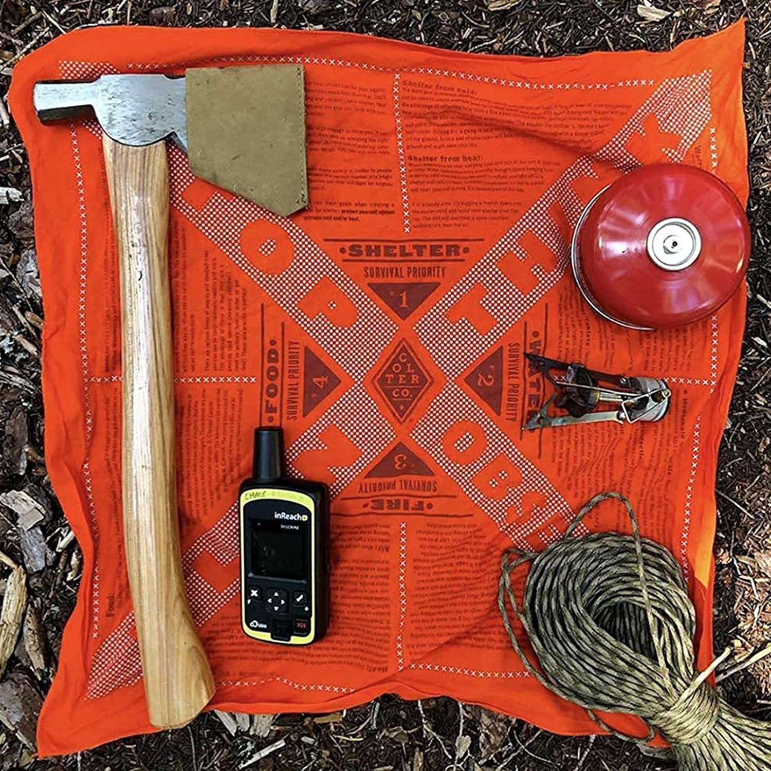 Stayin' Alive Reflective Survival Bandana - 100% Cotton & Unique Bandanas - Made in the USA - Orange