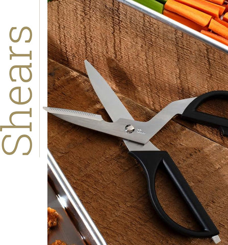 Image of Kitchen Shears, Stainless Steel Cooking Scissors, Blades Separate for Easy Cleaning, Comfortable, Non-Slip Handle, Heavy Duty Kitchen Shears, from the Makers of Shun