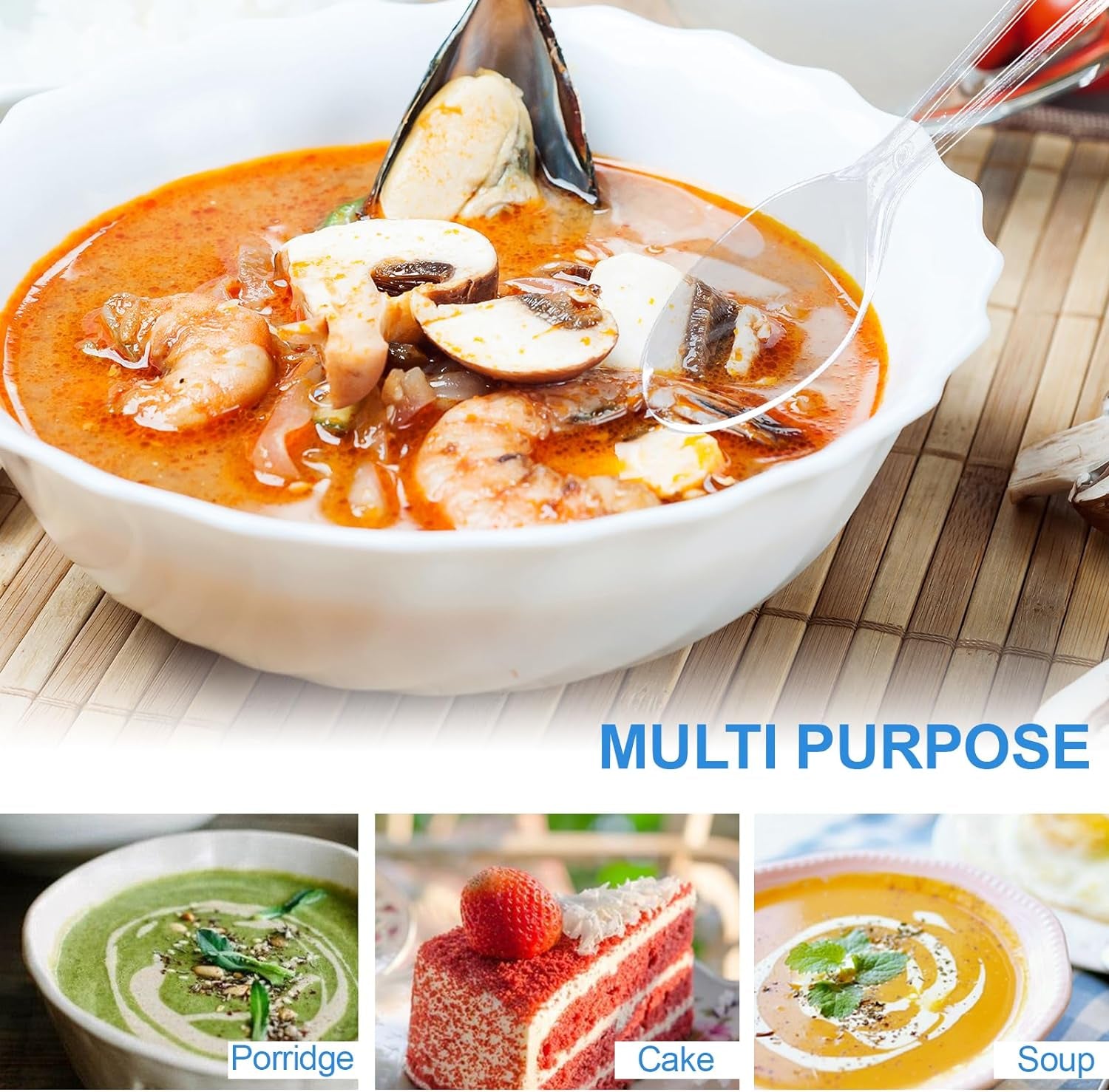 Disposable Spoons, 100 Counts Cutlery Set and Disposable Cutlery, Forks Spoons and Knives Set, Safe, Healthy and Non-Toxic for Daily Use and Gathering Parties, Restaurant Kitchen Utensils Set