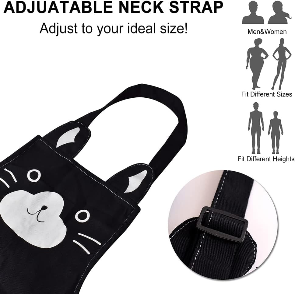 Cute Apron for Women Girl, Aprons with Front Pocket for Cooking Serving Painting Gardening, Gifts for Friends