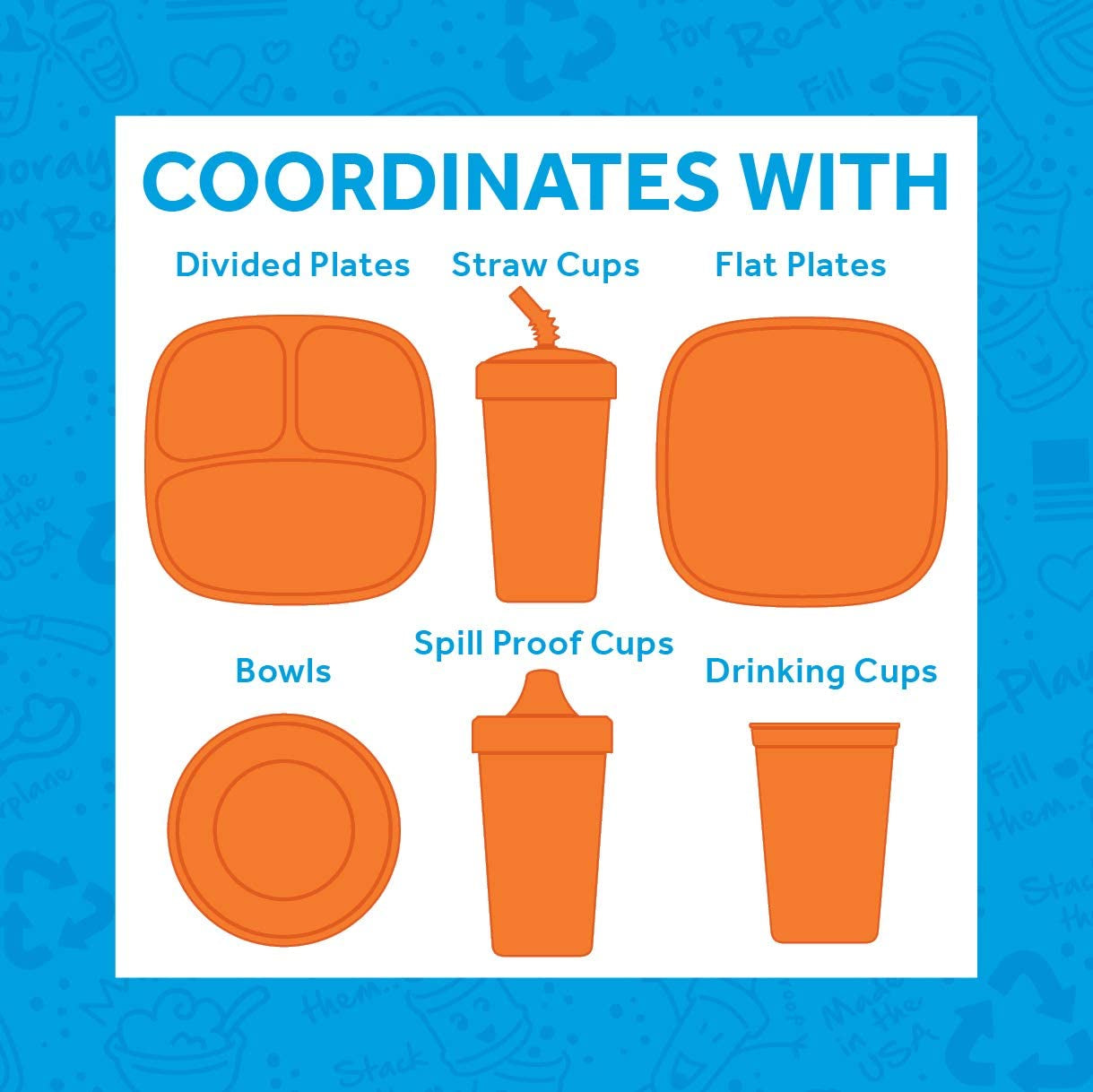 Made in USA Toddler Forks and Spoons, Pack of 12 with Carrying Case - 6 Kids Forks with Rounded Tips and 6 Deep Scoop Toddler Spoons - 0.2" Thick Toddler Utensils with Case, Princess