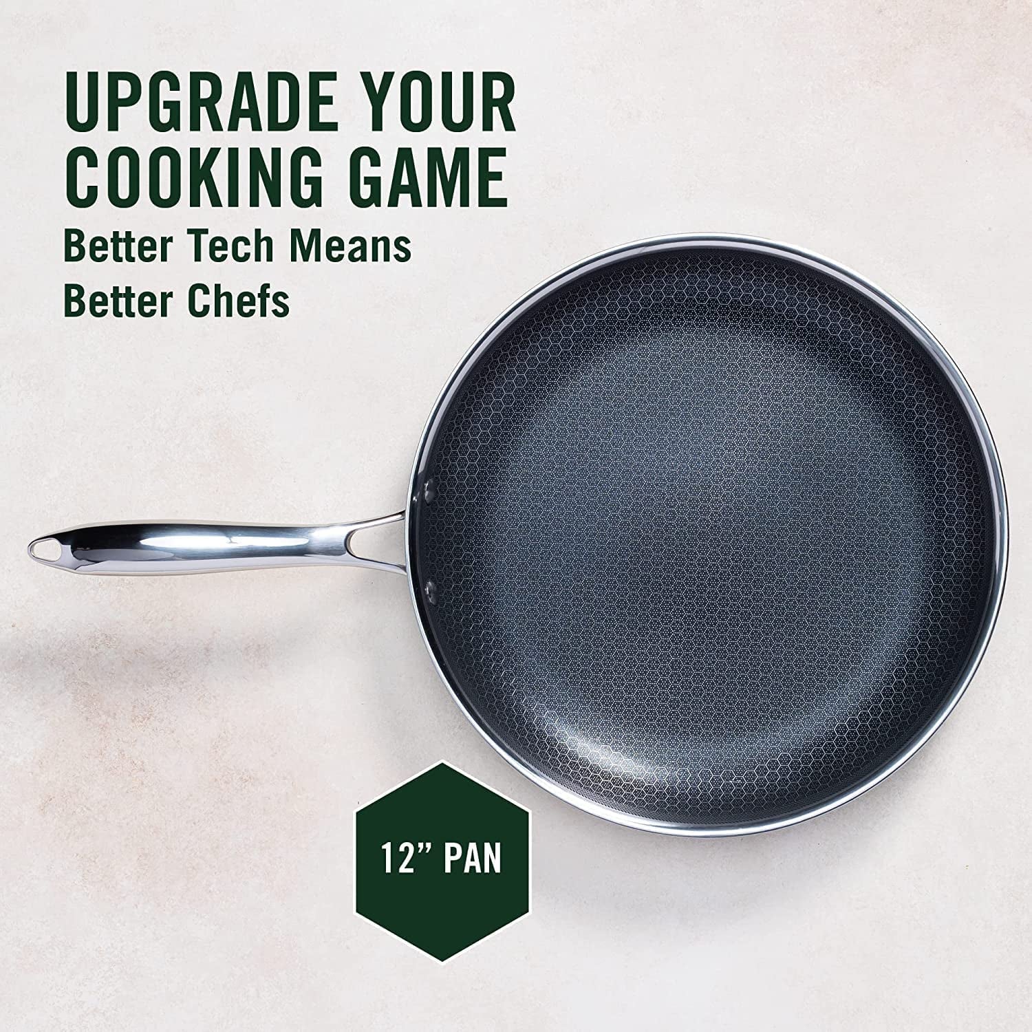 Hybrid Nonstick Frying Pan, 12-Inch, Stay-Cool Handle, Dishwasher and Oven Safe, Induction Ready, Compatible with All Cooktops