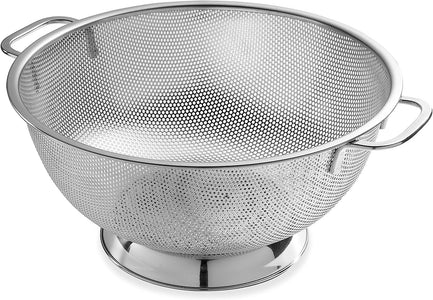 5 Qt Metal Colander with Handle | Pasta, Spaghetti, Berry, Fruit, Vegetable, Kitchen Food Strainer Basket | 18/8 Stainless Steel Colander Bowl | Pot Drainer for Cooking, Sifter Strainer