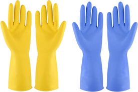 Rubber Gloves Dishwashing 2 or 4 Pairs for Kitchen,Cleaning Gloves for Household Reuseable.