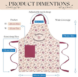 Waterproof Apron for Women with Large Pocket for Cooking & Baking - Oil and Stain Repellent