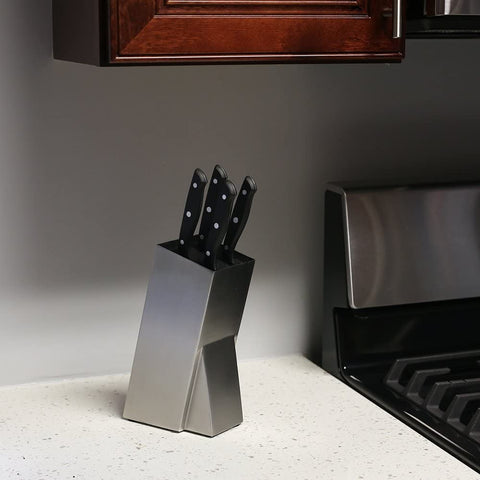 Image of Modern Stainless Steel Universal Knife Block Knife Holder Storage Organizer