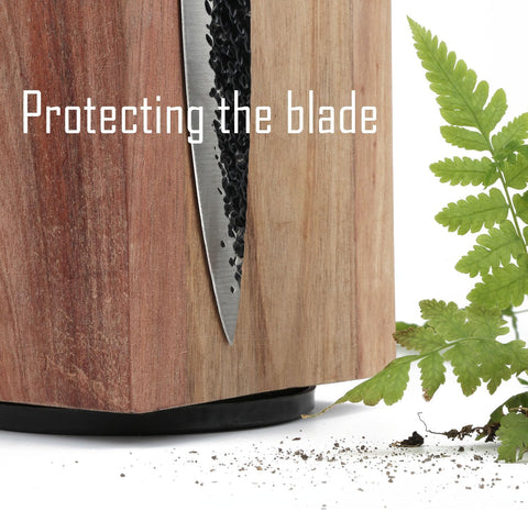 Image of Knife Block with Strong Magnets,360 Magnetic Knife Holder without Knives,Display Stand and Storage Rack without Knives