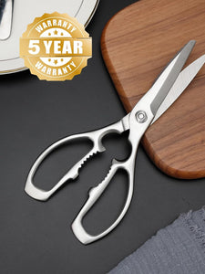 Kitchen Shears Heavy Duty, All-Steel Forged Multi-Function Kitchen Scissors,Sharp Cooking Shears for Meat/Vegetables/Fish/Nuts,Dishwasher Safe, 3CR14 High Carbon Steel,5-Year Warranty