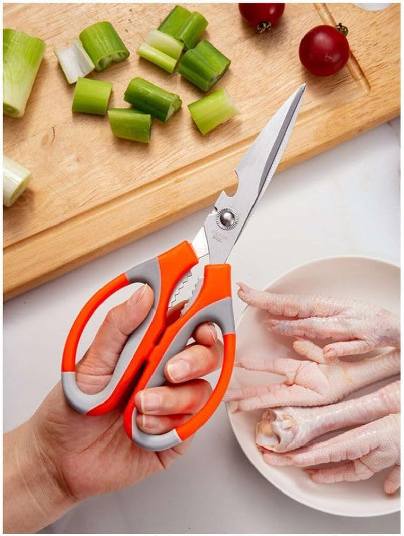1Pc Multifunctional Scissors, Ultra Sharp Stainless Steel Kitchen Shears, Meat Chicken Poultry Fish Herbs Scissors, Kitchen Supplies