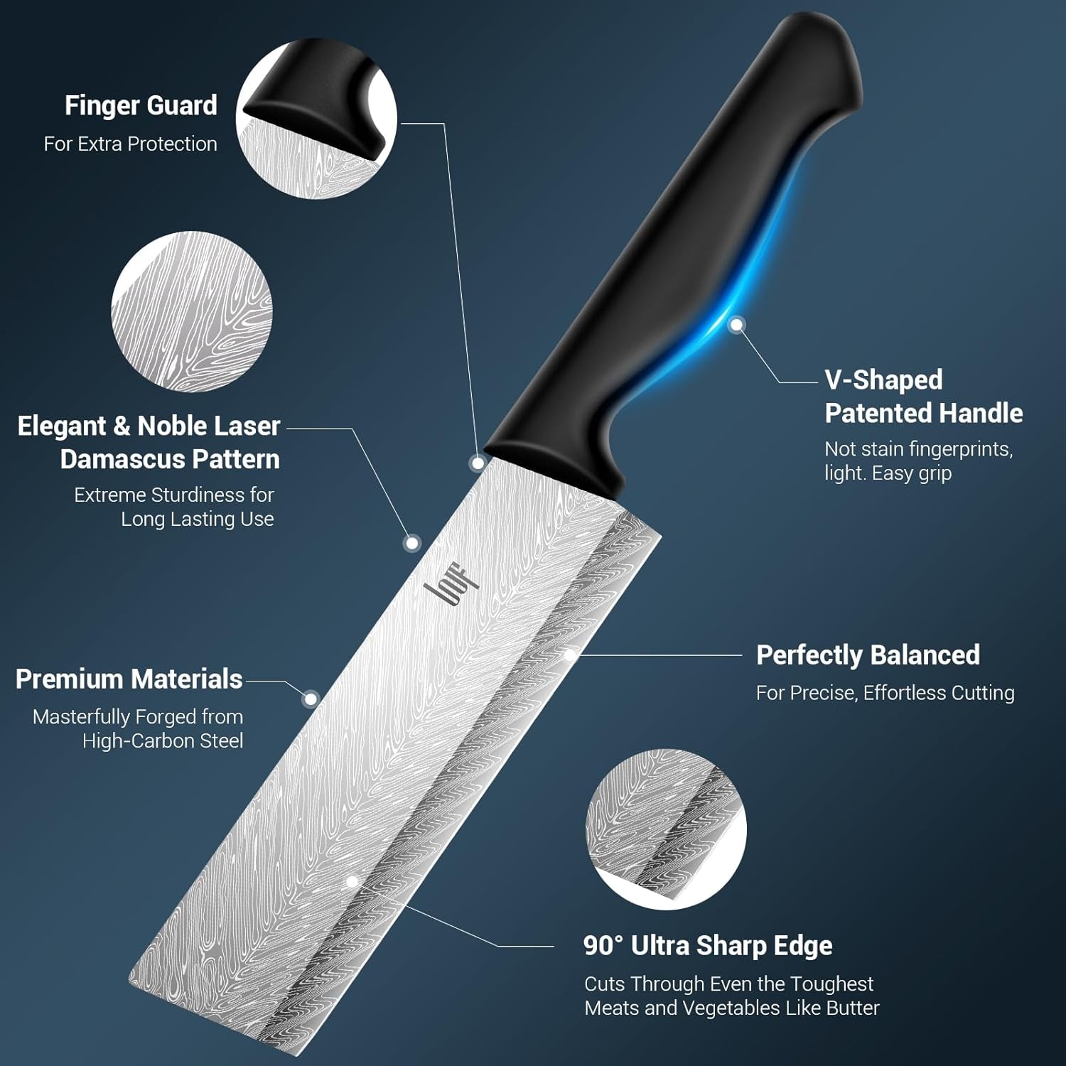 Knife Sets,14 Pieces German Stainless Steel Kitchen Knife Block Sets with Built-In Sharpener, Dishwasher Safe