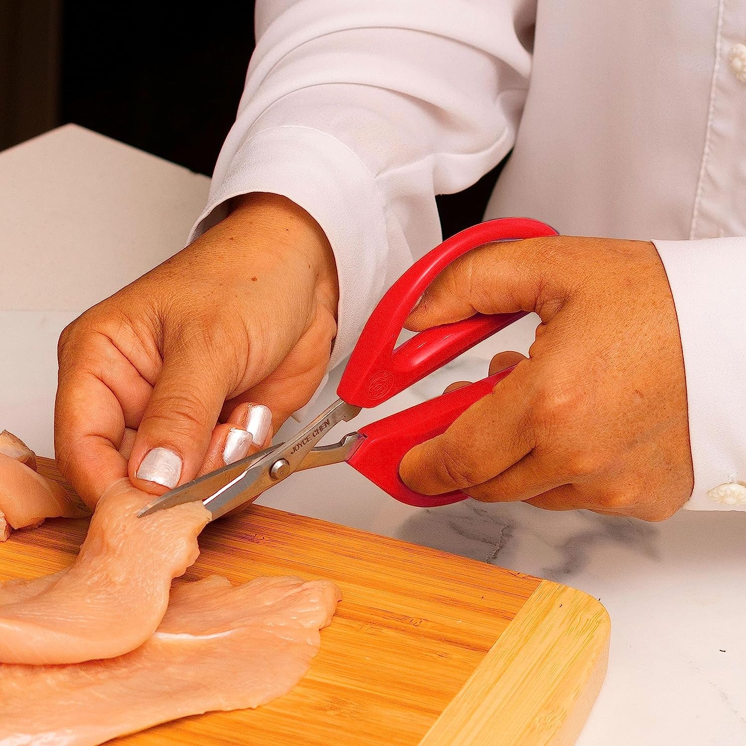 Original Unlimited Kitchen Scissors All Purpose Dishwasher Safe Kitchen Shears with Comfortable Handles, Red