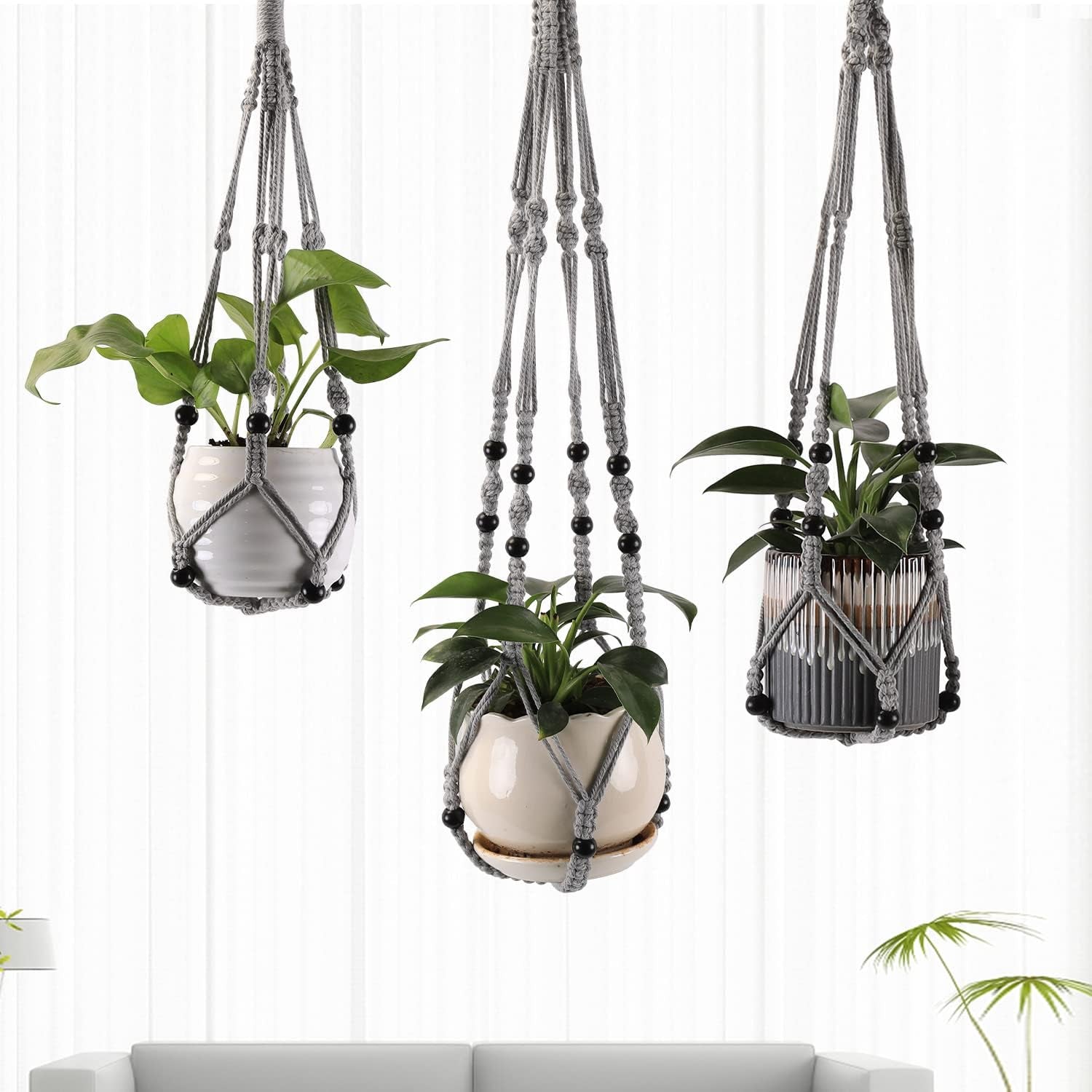 3 Pack Plant Hanger Indoor Hanging Planter Basket for Indoor Plants Hanging Plant Holders Indoor