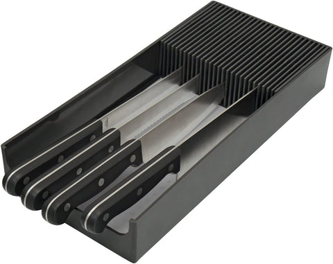 Image of Plastic  - In-Drawer Knife Storage for Your Kitchen. Replace Your Knife Block with a Revolutionary Product. Clear Your Counter Top of Clutter, and Easily Identify the Desired Knife.