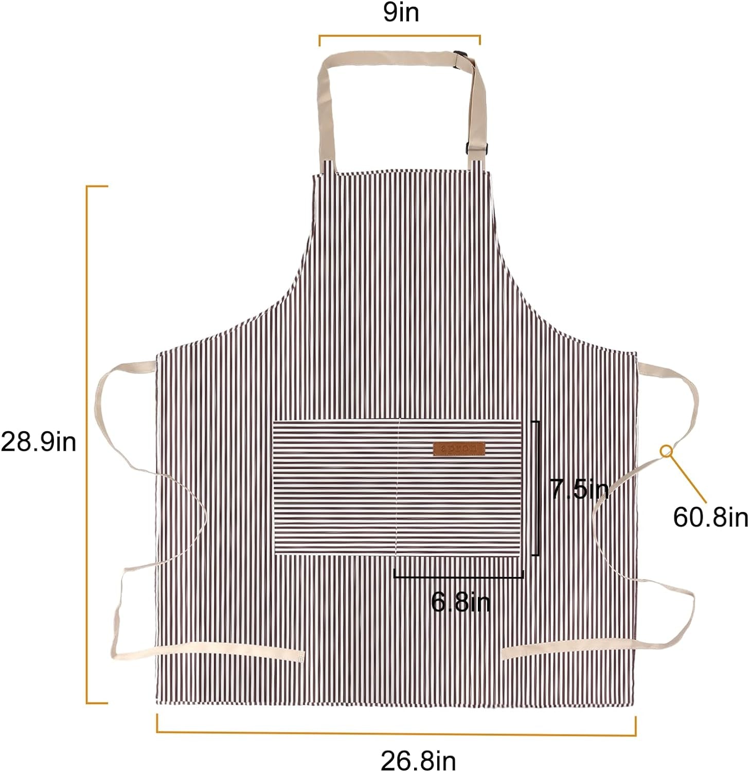 Adjustable Kitchen Cooking Apron with 2 Pockets Unisex Bib Chef Aprons for Women Men