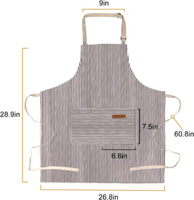 Adjustable Kitchen Cooking Apron with 2 Pockets Unisex Bib Chef Aprons for Women Men